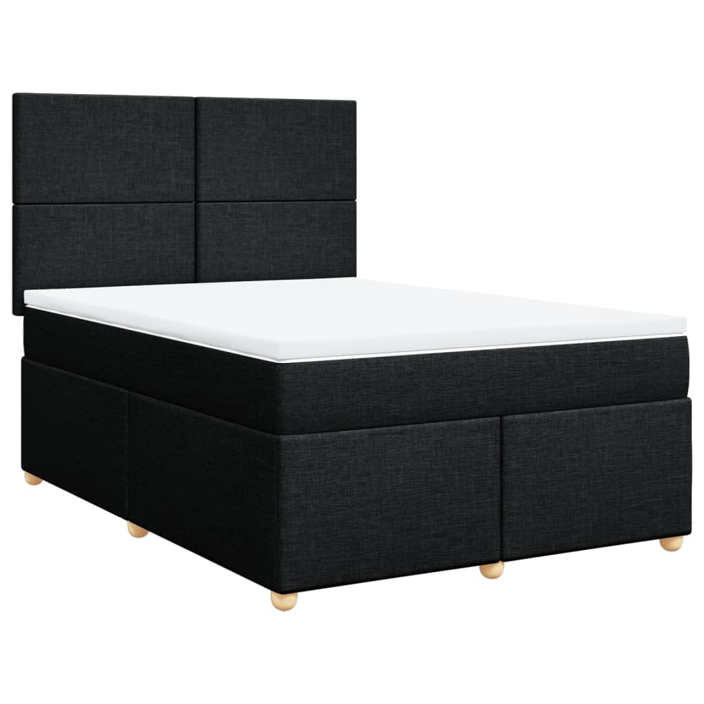 Boxspring met matras stof zwart 160x200 cm is nu te koop bij PeponiXL, paradijselijk wonen!