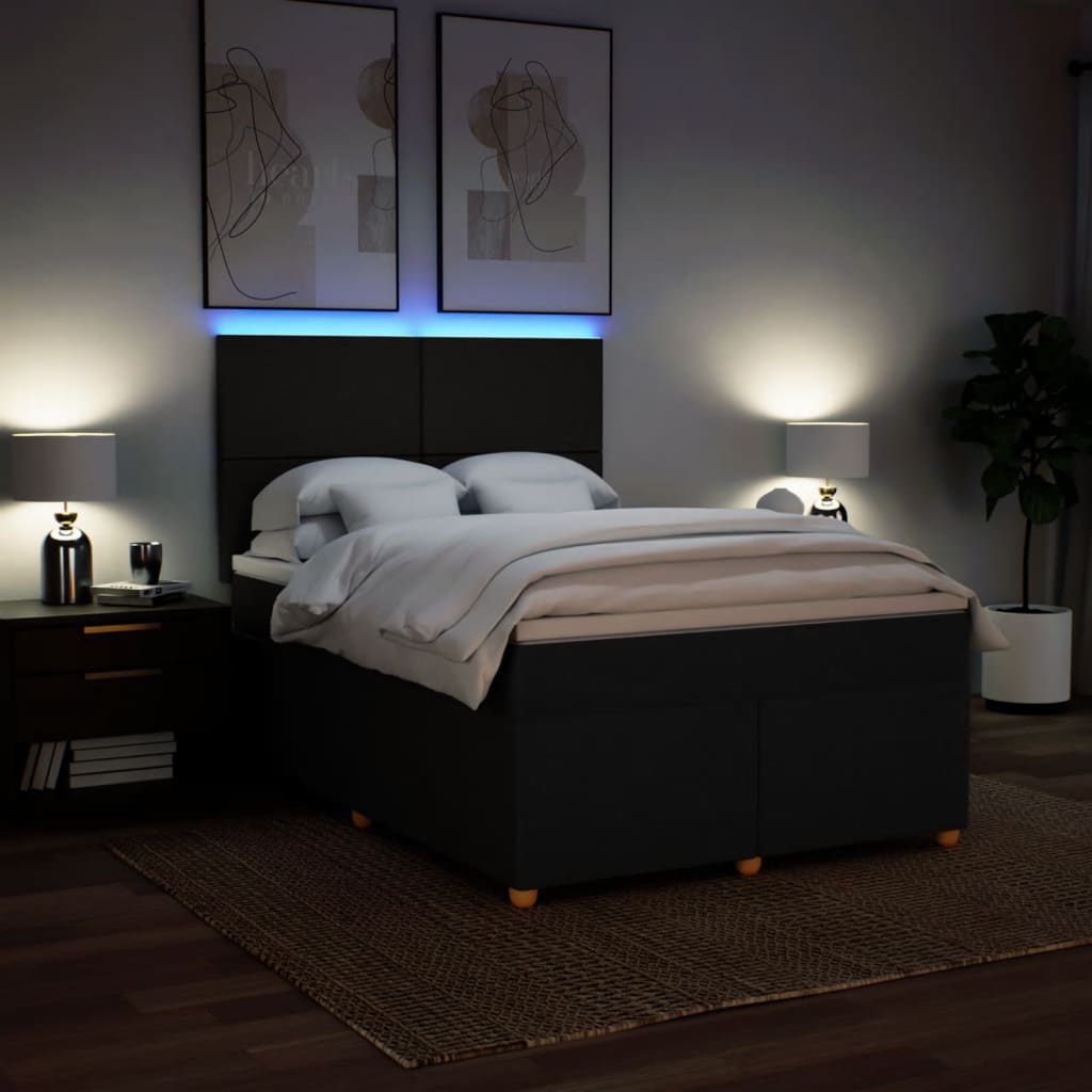 Boxspring met matras stof zwart 160x200 cm is nu te koop bij PeponiXL, paradijselijk wonen!