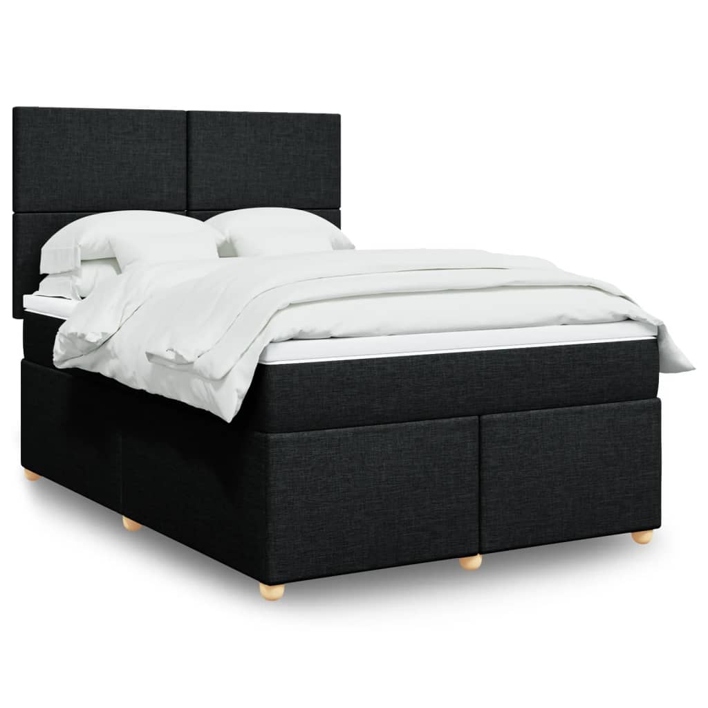 Boxspring met matras stof zwart 160x200 cm is nu te koop bij PeponiXL, paradijselijk wonen!