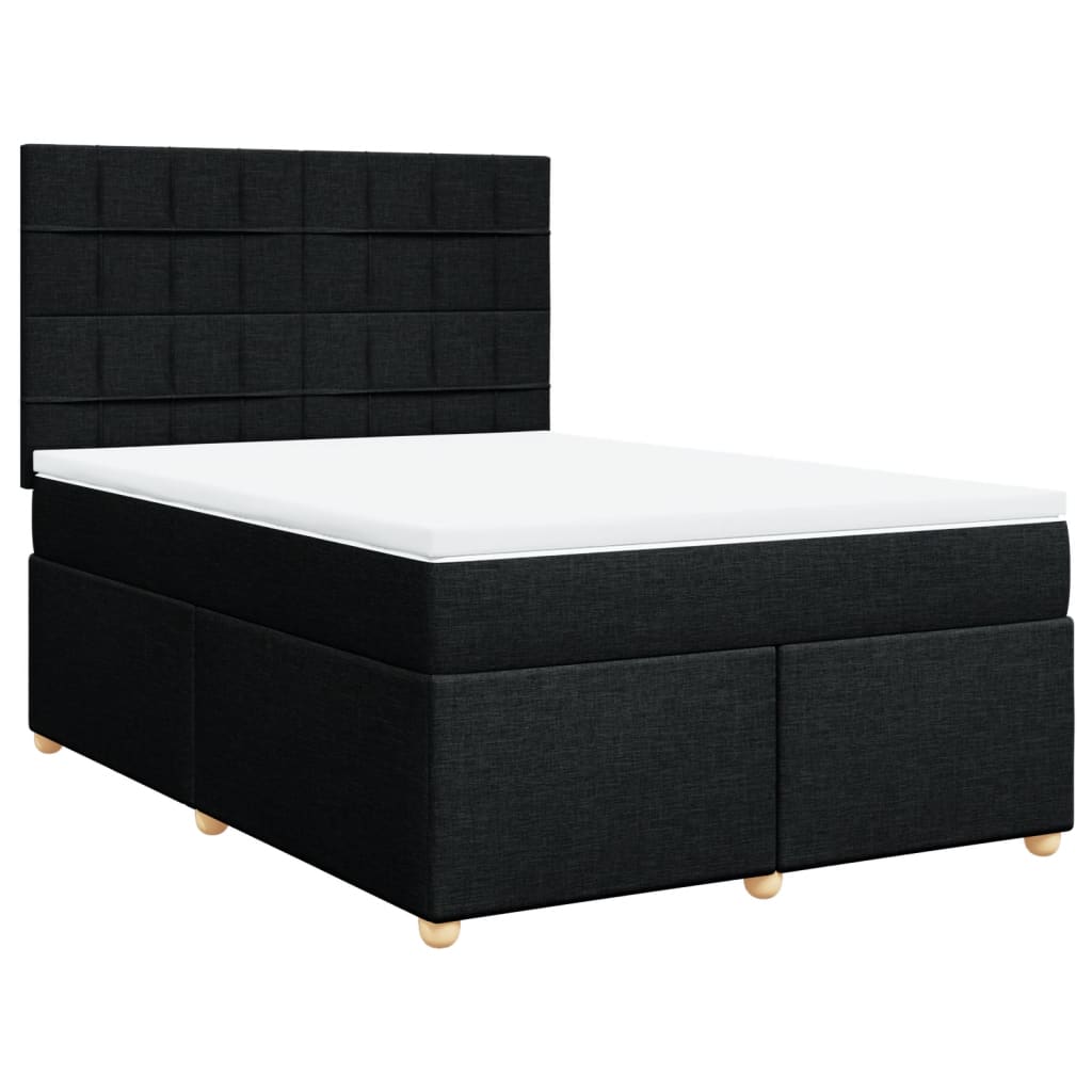 Boxspring met matras stof zwart 160x200 cm is nu te koop bij PeponiXL, paradijselijk wonen!
