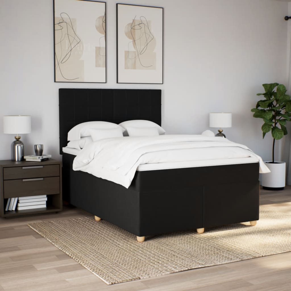 Boxspring met matras stof zwart 160x200 cm is nu te koop bij PeponiXL, paradijselijk wonen!
