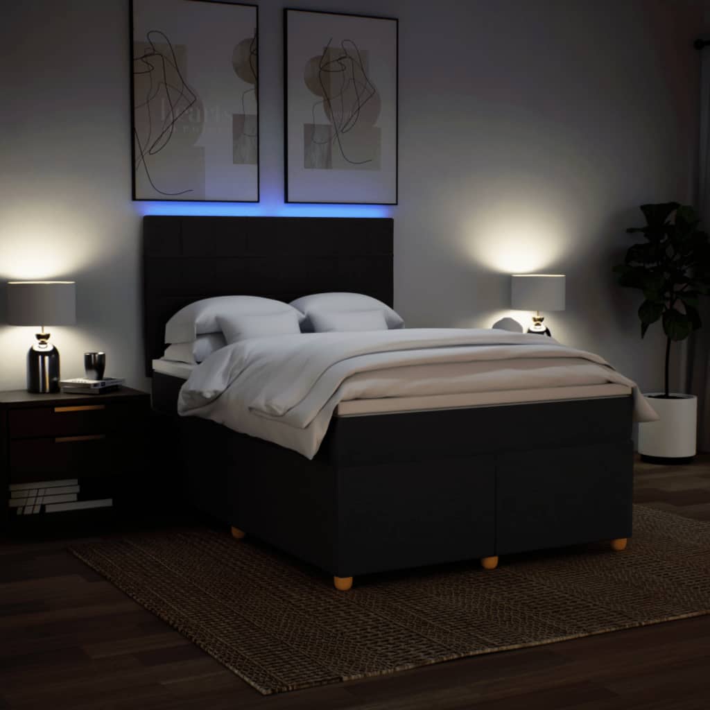 Boxspring met matras stof zwart 160x200 cm is nu te koop bij PeponiXL, paradijselijk wonen!