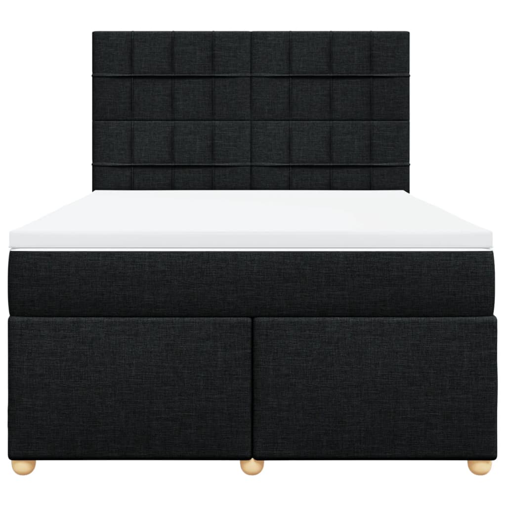 Boxspring met matras stof zwart 160x200 cm is nu te koop bij PeponiXL, paradijselijk wonen!