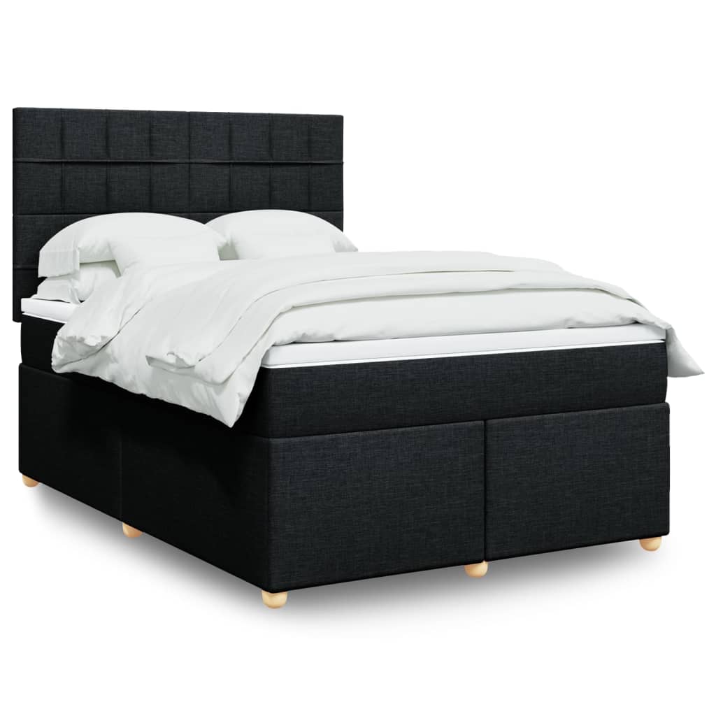 Boxspring met matras stof zwart 160x200 cm is nu te koop bij PeponiXL, paradijselijk wonen!