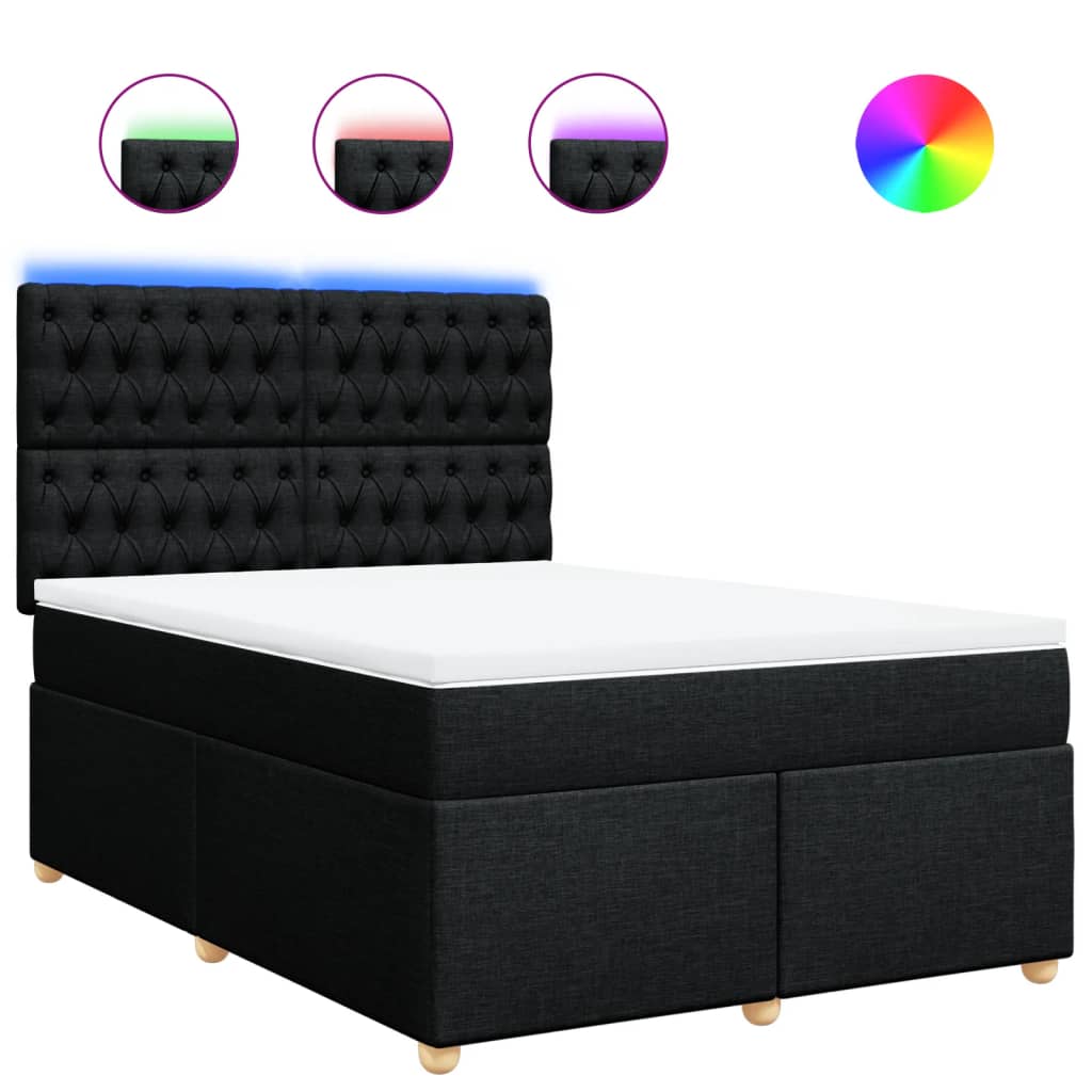 Boxspring met matras stof zwart 160x200 cm is nu te koop bij PeponiXL, paradijselijk wonen!