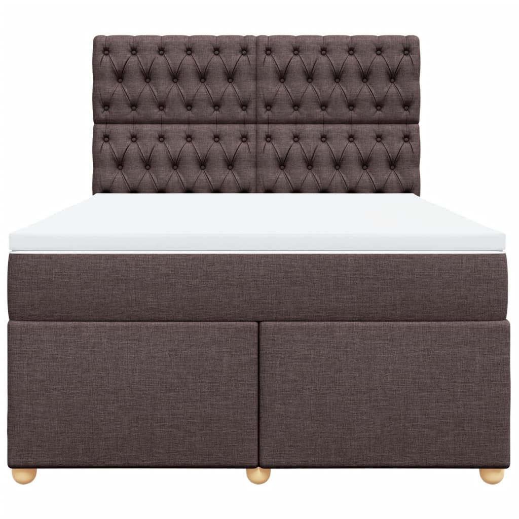 Boxspring met matras stof donkerbruin 160x200 cm is nu te koop bij PeponiXL, paradijselijk wonen!