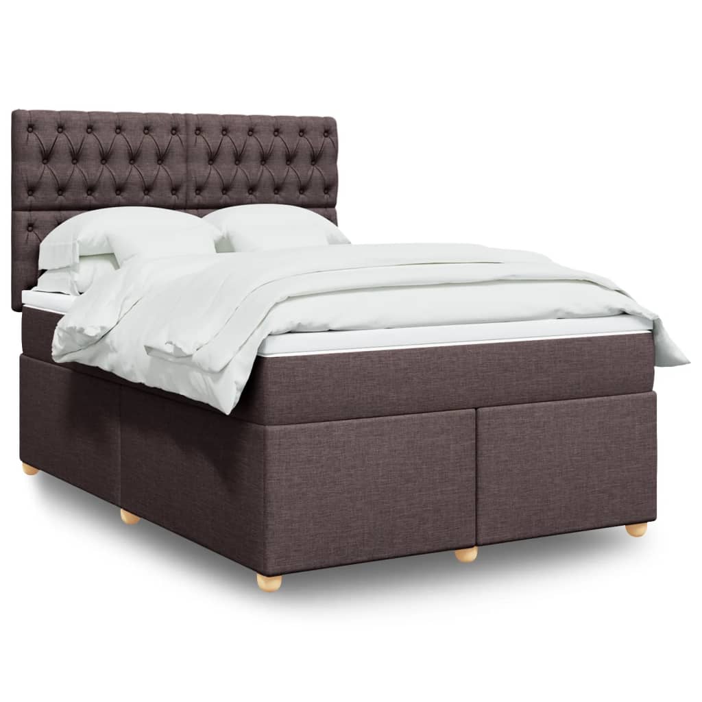 Boxspring met matras stof donkerbruin 160x200 cm is nu te koop bij PeponiXL, paradijselijk wonen!