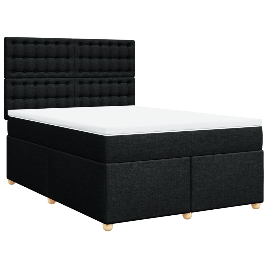 Boxspring met matras stof zwart 160x200 cm is nu te koop bij PeponiXL, paradijselijk wonen!