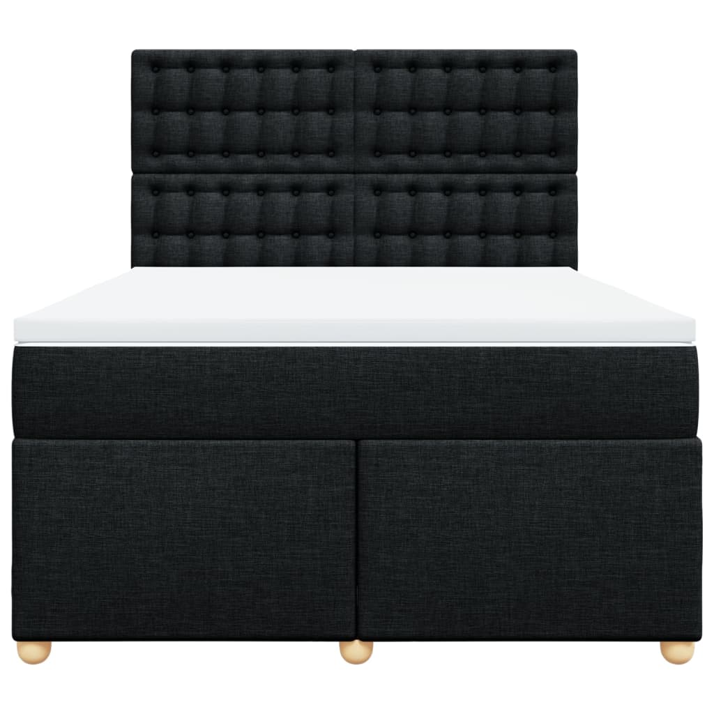 Boxspring met matras stof zwart 160x200 cm is nu te koop bij PeponiXL, paradijselijk wonen!