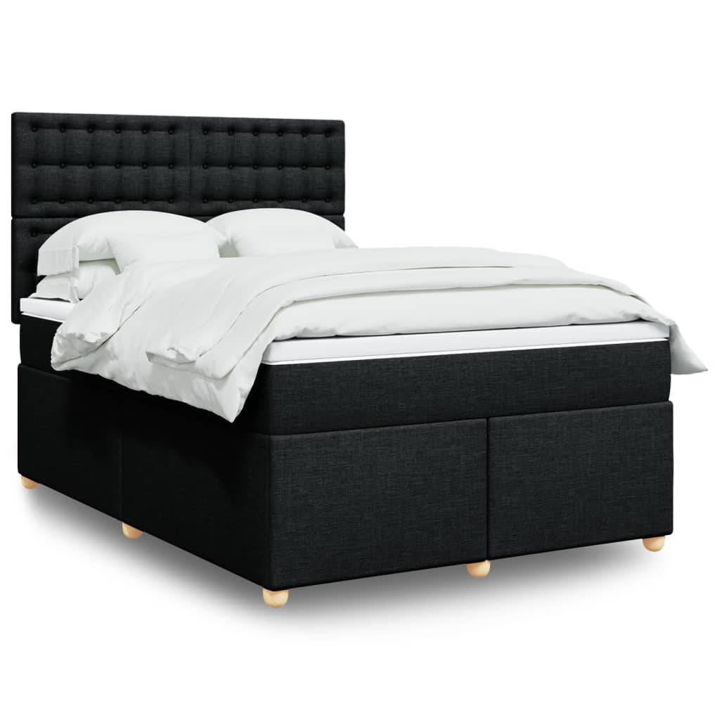 Boxspring met matras stof zwart 160x200 cm is nu te koop bij PeponiXL, paradijselijk wonen!