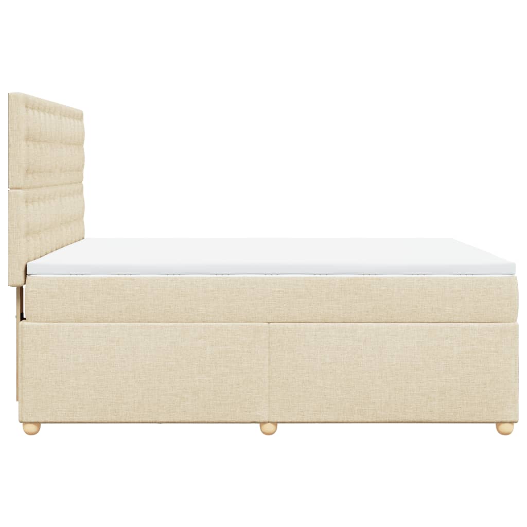 Boxspring met matras stof crèmekleurig 160x200 cm is nu te koop bij PeponiXL, paradijselijk wonen!