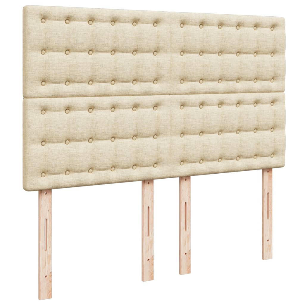 Boxspring met matras stof crèmekleurig 160x200 cm is nu te koop bij PeponiXL, paradijselijk wonen!
