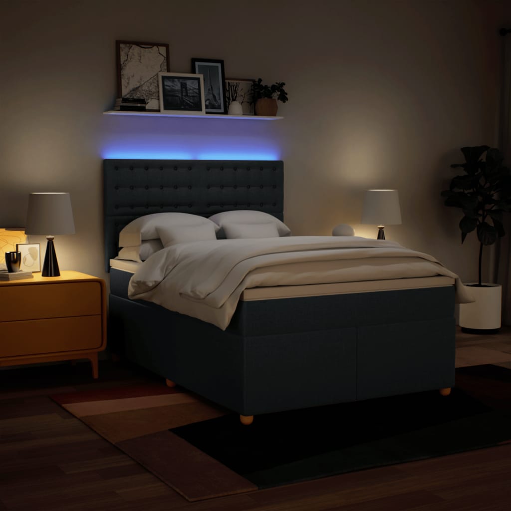 Boxspring met matras stof blauw 160x200 cm is nu te koop bij PeponiXL, paradijselijk wonen!