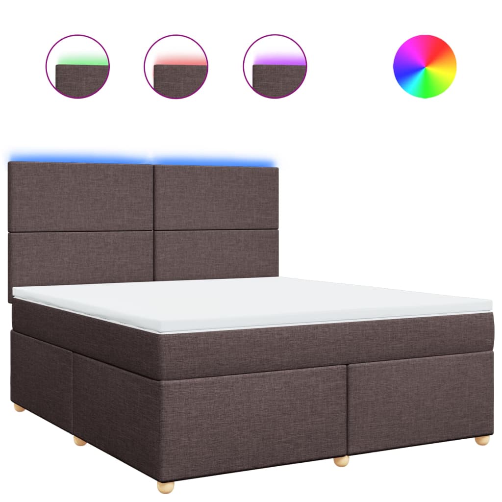Boxspring met matras stof donkerbruin 180x200 cm is nu te koop bij PeponiXL, paradijselijk wonen!