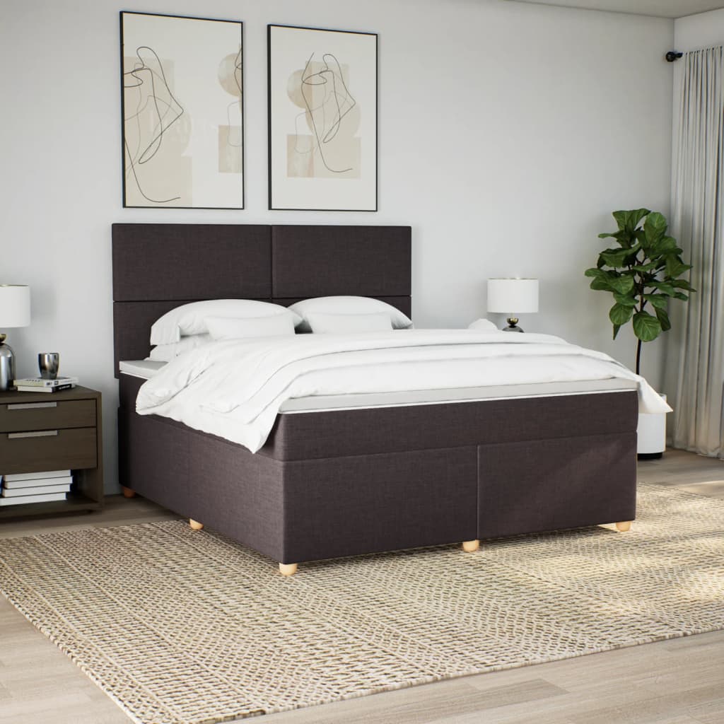 Boxspring met matras stof donkerbruin 180x200 cm is nu te koop bij PeponiXL, paradijselijk wonen!
