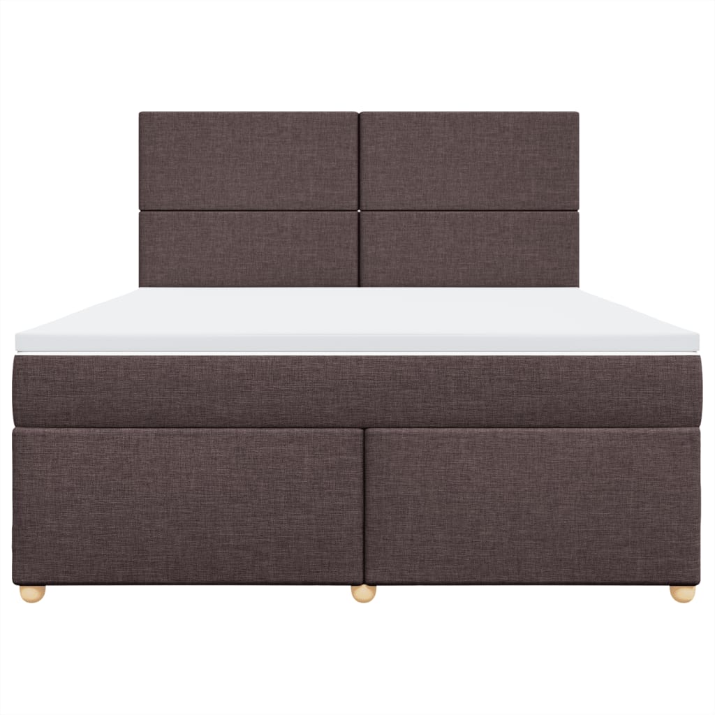 Boxspring met matras stof donkerbruin 180x200 cm is nu te koop bij PeponiXL, paradijselijk wonen!