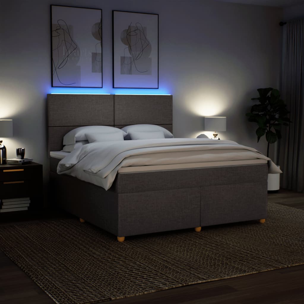 Boxspring met matras stof taupe 180x200 cm is nu te koop bij PeponiXL, paradijselijk wonen!