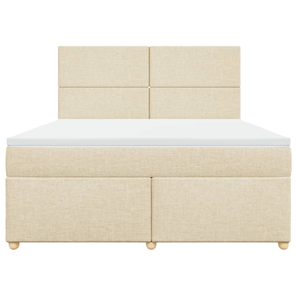 Boxspring met matras stof crèmekleurig 180x200 cm is nu te koop bij PeponiXL, paradijselijk wonen!