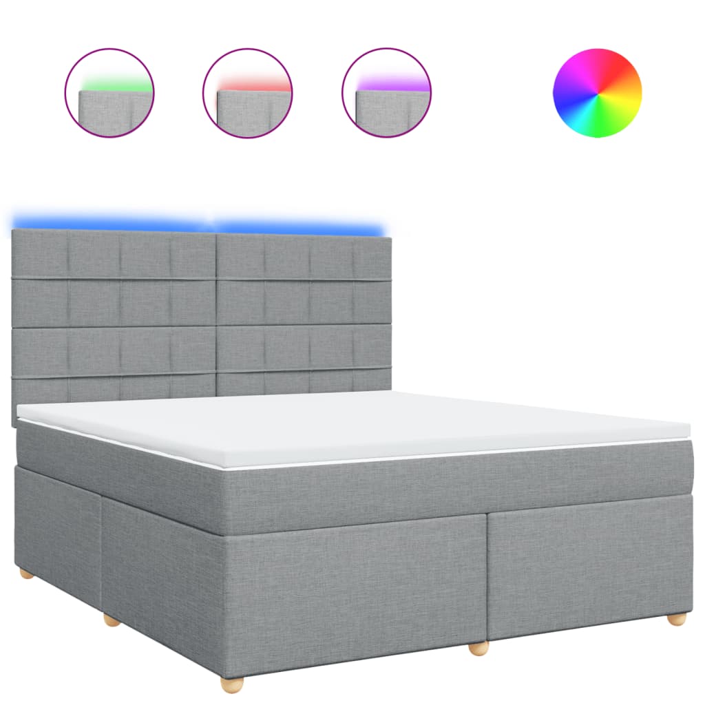 Boxspring met matras stof lichtgrijs 180x200 cm is nu te koop bij PeponiXL, paradijselijk wonen!