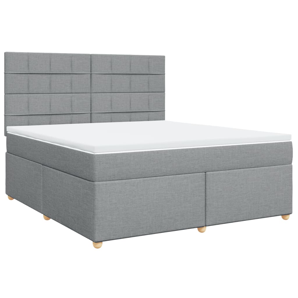 Boxspring met matras stof lichtgrijs 180x200 cm is nu te koop bij PeponiXL, paradijselijk wonen!
