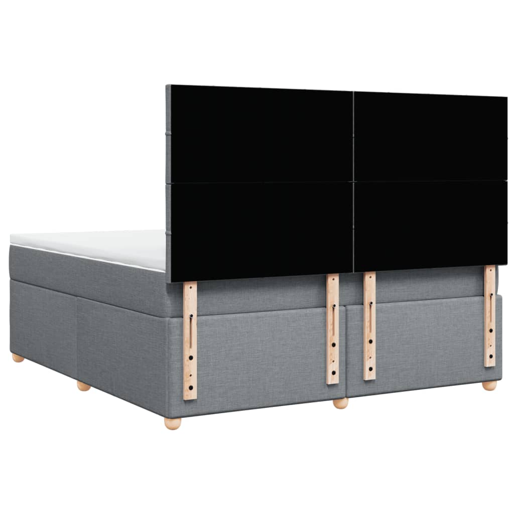 Boxspring met matras stof lichtgrijs 180x200 cm is nu te koop bij PeponiXL, paradijselijk wonen!