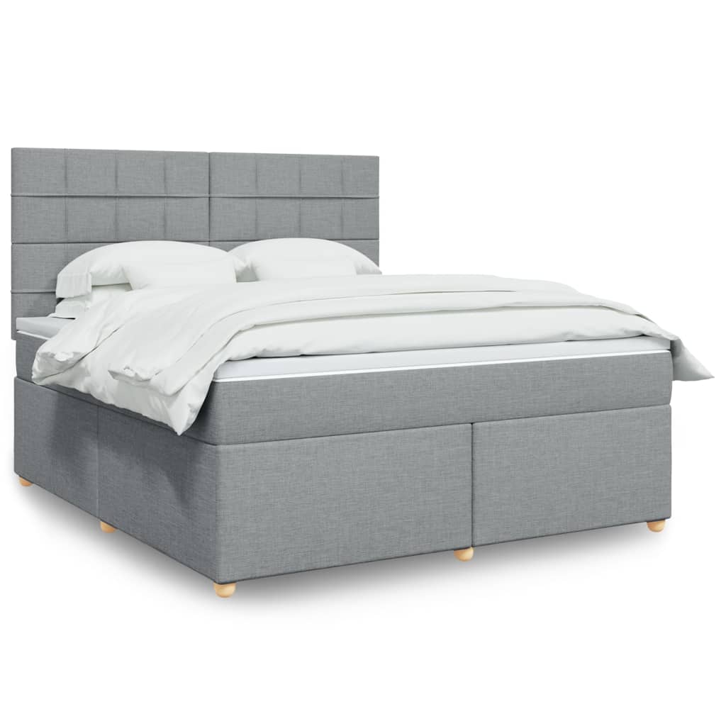 Boxspring met matras stof lichtgrijs 180x200 cm is nu te koop bij PeponiXL, paradijselijk wonen!