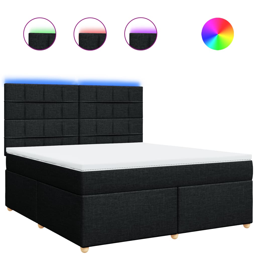 Boxspring met matras stof zwart 180x200 cm is nu te koop bij PeponiXL, paradijselijk wonen!