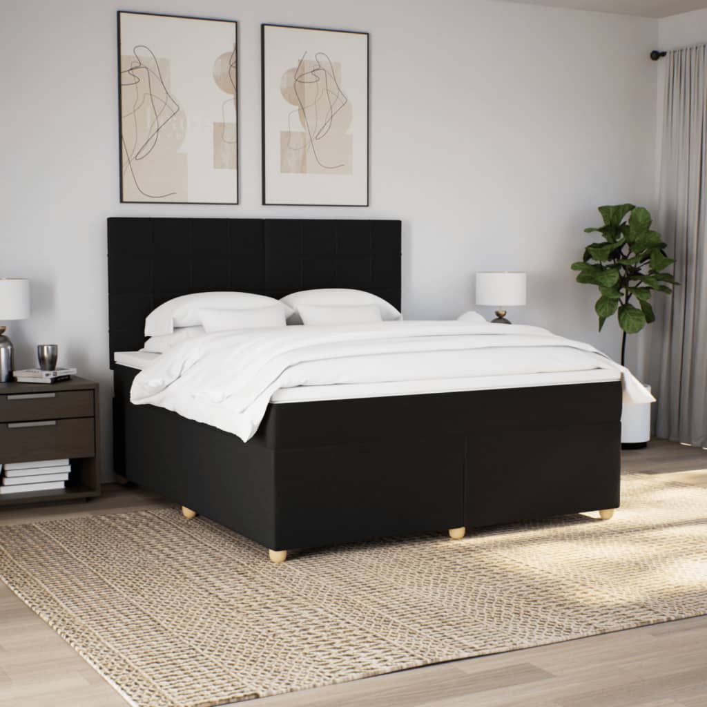 Boxspring met matras stof zwart 180x200 cm is nu te koop bij PeponiXL, paradijselijk wonen!