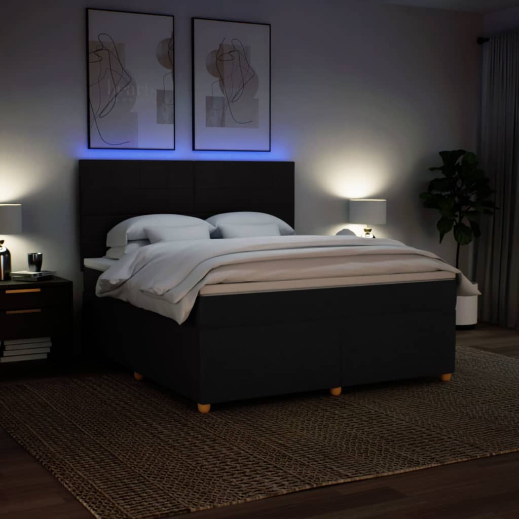 Boxspring met matras stof zwart 180x200 cm is nu te koop bij PeponiXL, paradijselijk wonen!