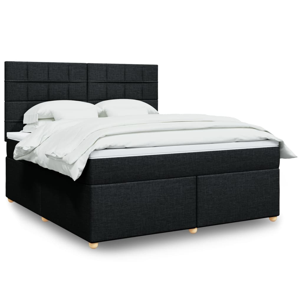 Boxspring met matras stof zwart 180x200 cm is nu te koop bij PeponiXL, paradijselijk wonen!