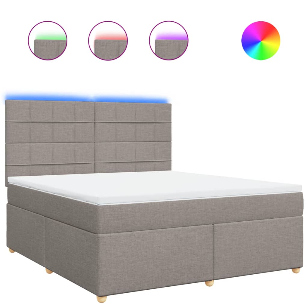 Boxspring met matras stof taupe 180x200 cm is nu te koop bij PeponiXL, paradijselijk wonen!