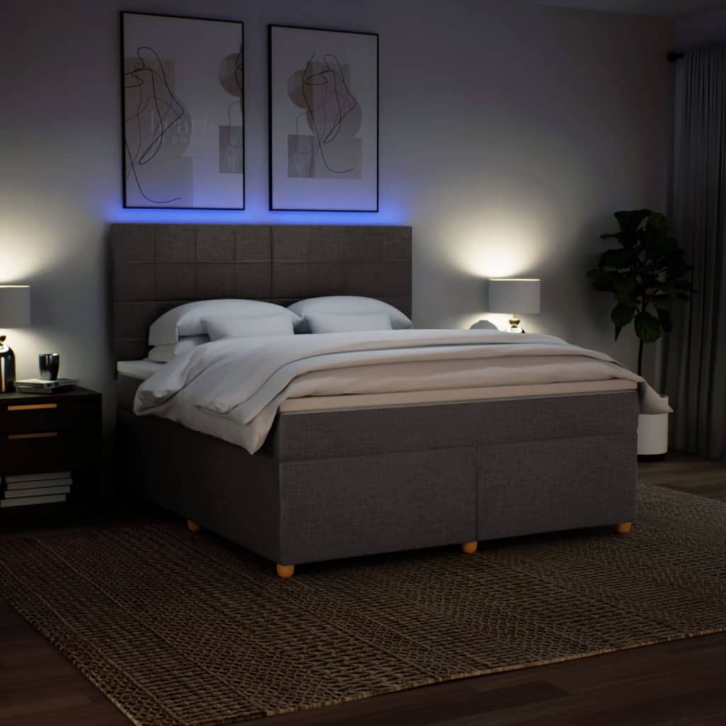 Boxspring met matras stof taupe 180x200 cm is nu te koop bij PeponiXL, paradijselijk wonen!