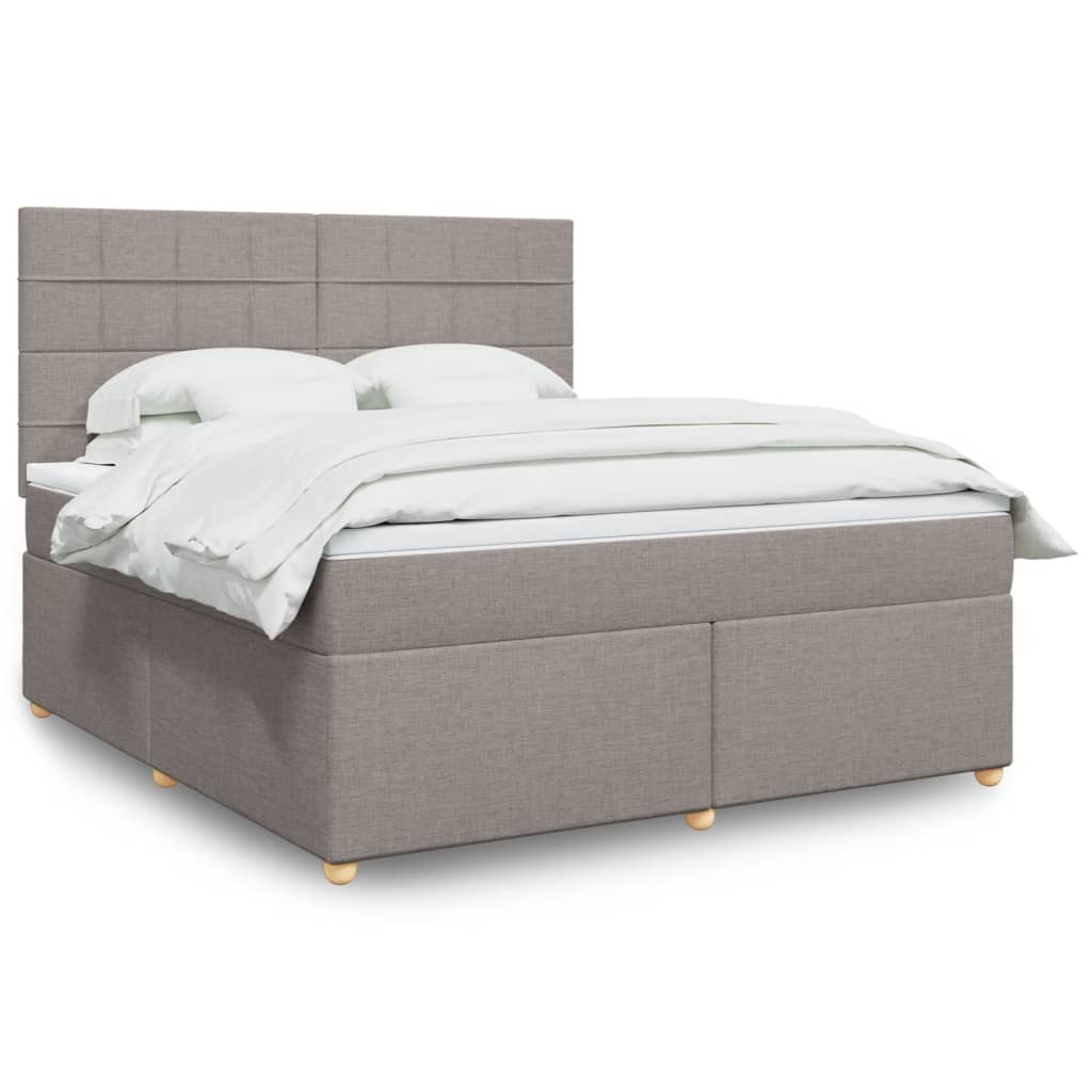 Boxspring met matras stof taupe 180x200 cm is nu te koop bij PeponiXL, paradijselijk wonen!