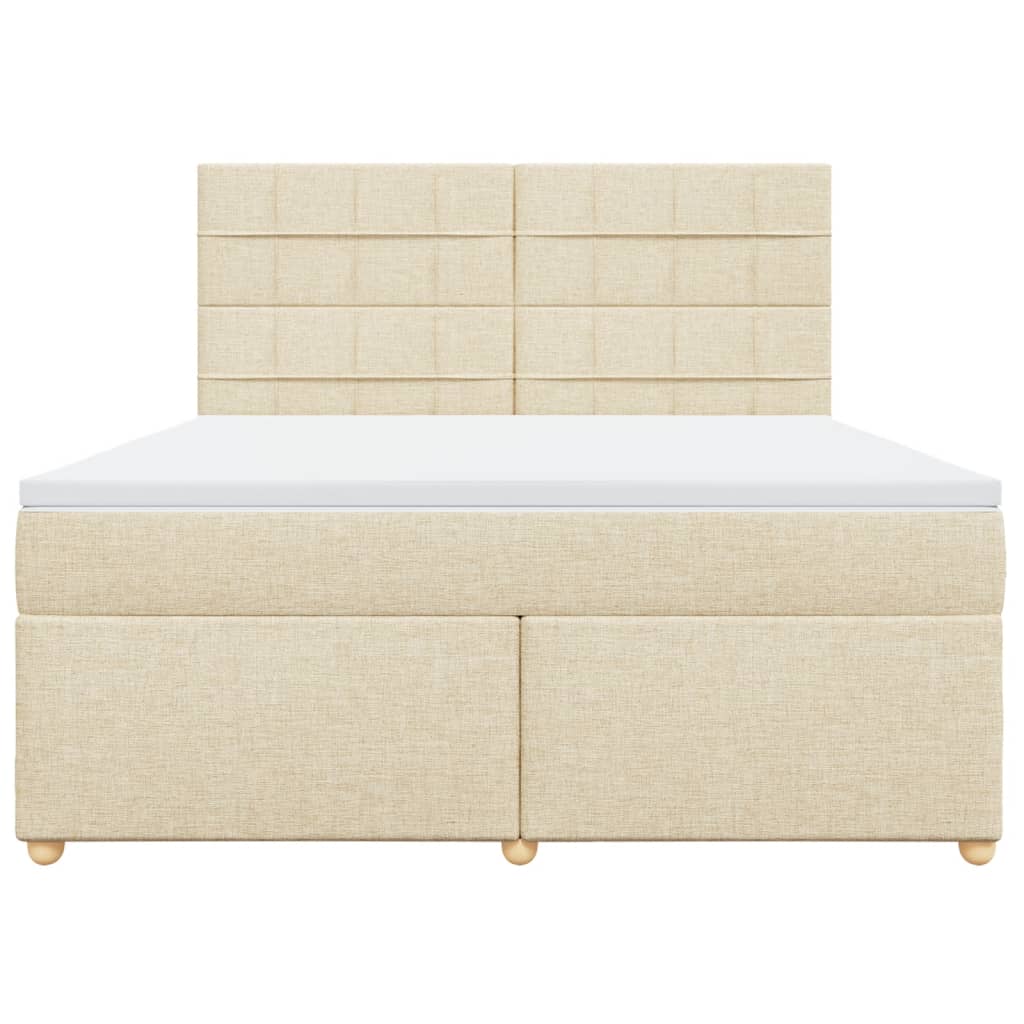 Boxspring met matras stof crèmekleurig 180x200 cm is nu te koop bij PeponiXL, paradijselijk wonen!