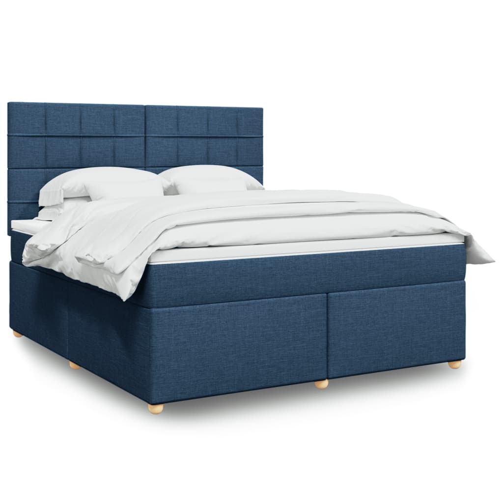 Boxspring met matras stof blauw 180x200 cm is nu te koop bij PeponiXL, paradijselijk wonen!
