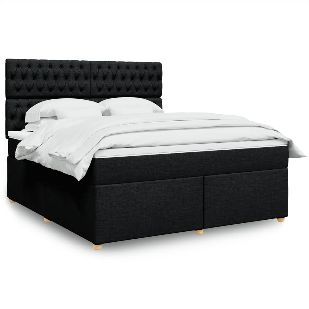 Boxspring met matras stof zwart 180x200 cm is nu te koop bij PeponiXL, paradijselijk wonen!