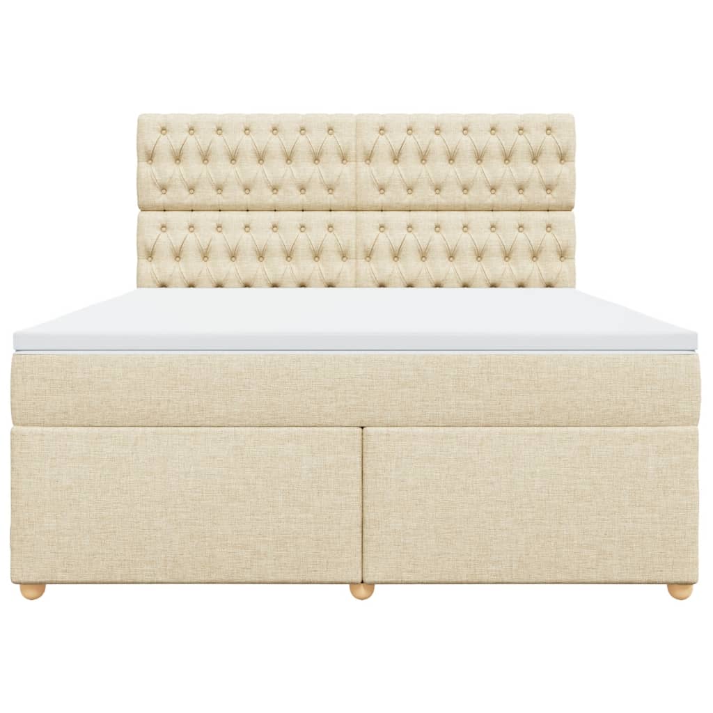 Boxspring met matras stof crèmekleurig 180x200 cm is nu te koop bij PeponiXL, paradijselijk wonen!