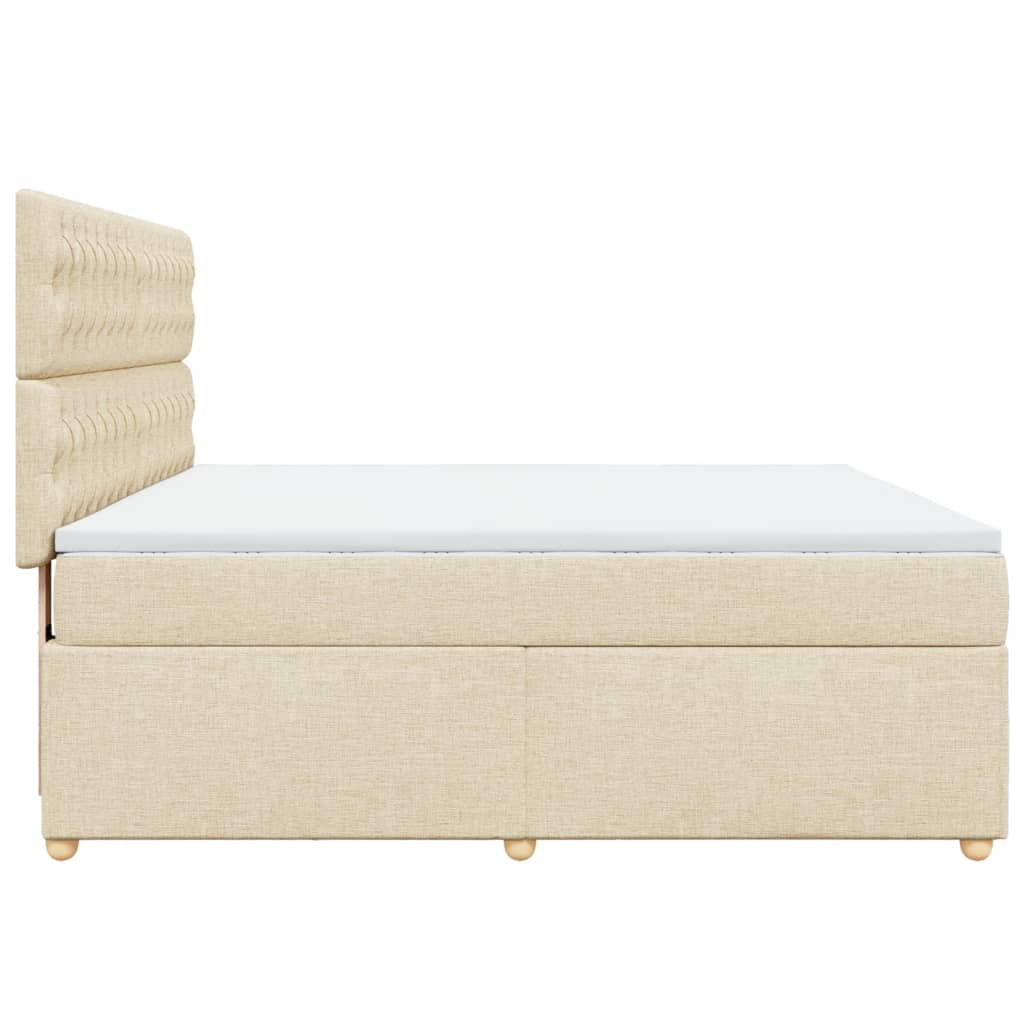 Boxspring met matras stof crèmekleurig 180x200 cm is nu te koop bij PeponiXL, paradijselijk wonen!
