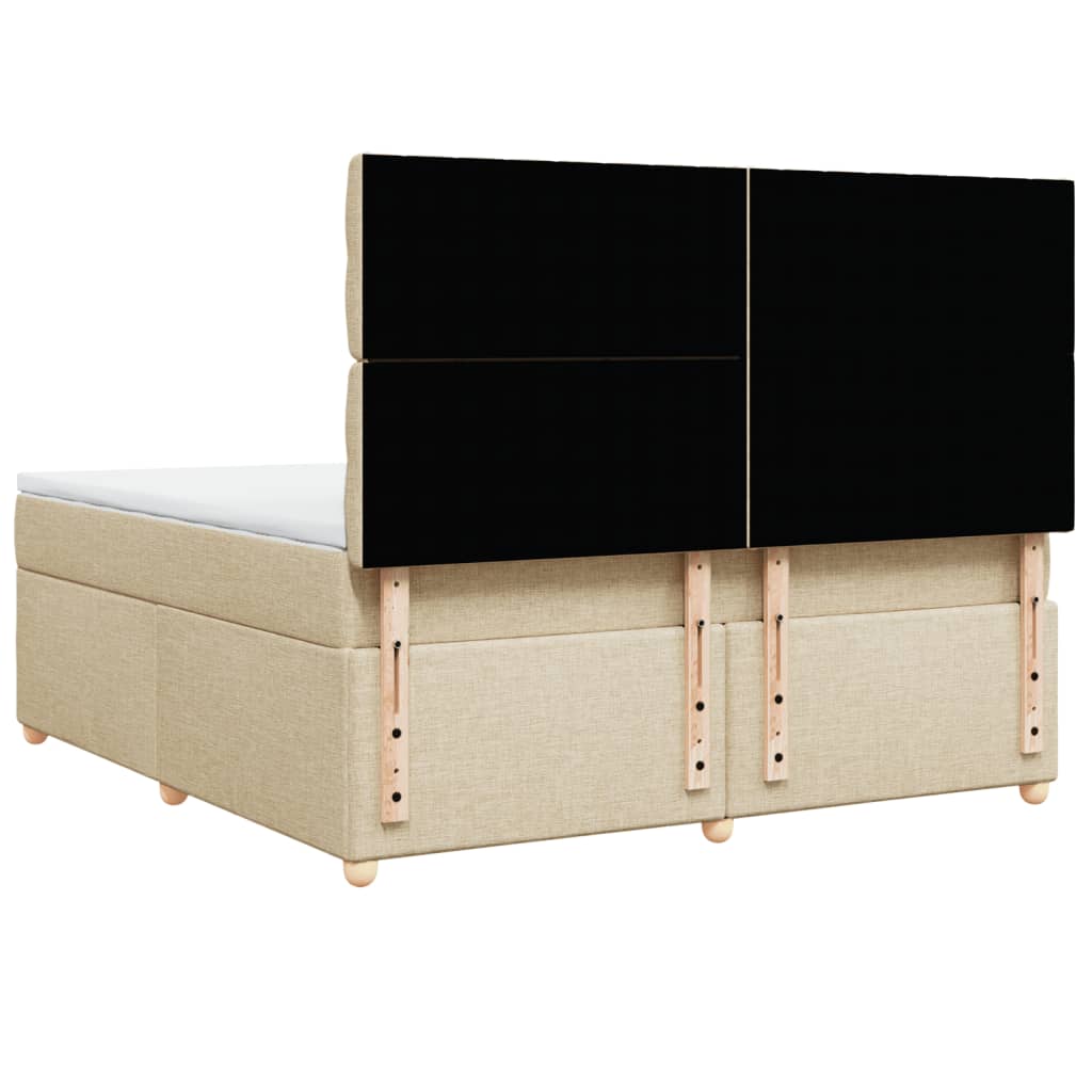 Boxspring met matras stof crèmekleurig 180x200 cm is nu te koop bij PeponiXL, paradijselijk wonen!