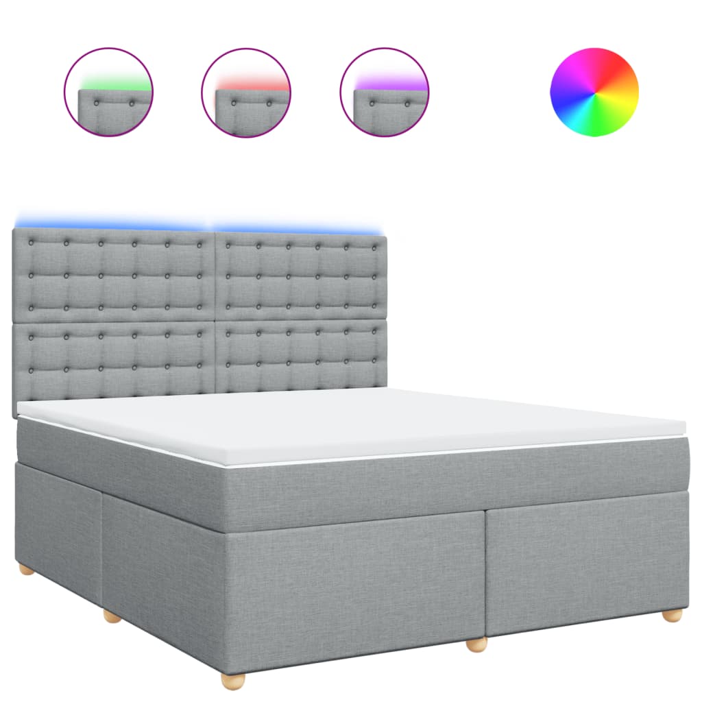 Boxspring met matras stof lichtgrijs 180x200 cm is nu te koop bij PeponiXL, paradijselijk wonen!
