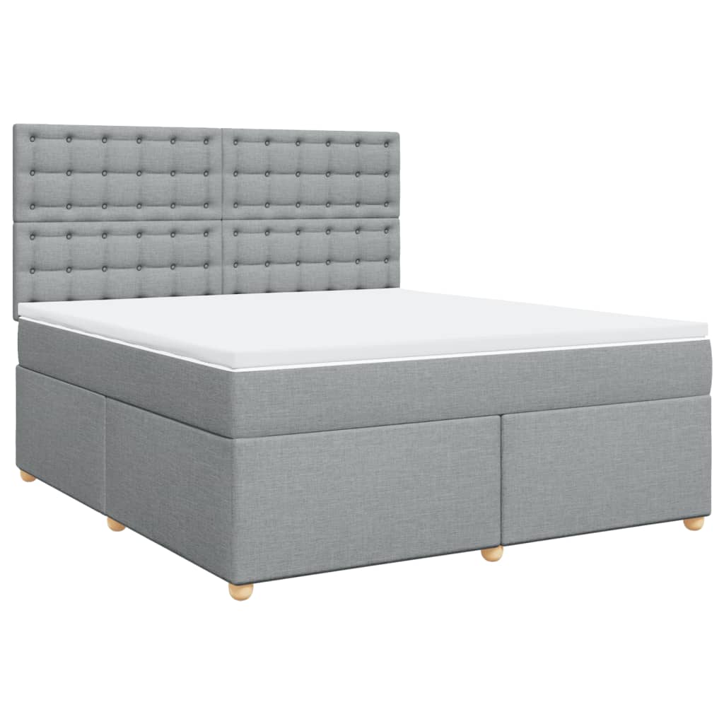 Boxspring met matras stof lichtgrijs 180x200 cm is nu te koop bij PeponiXL, paradijselijk wonen!