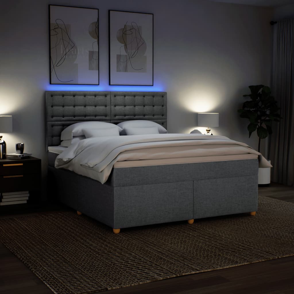 Boxspring met matras stof lichtgrijs 180x200 cm is nu te koop bij PeponiXL, paradijselijk wonen!