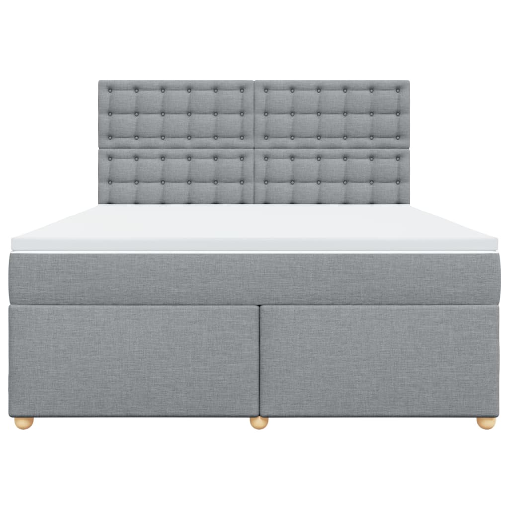 Boxspring met matras stof lichtgrijs 180x200 cm is nu te koop bij PeponiXL, paradijselijk wonen!
