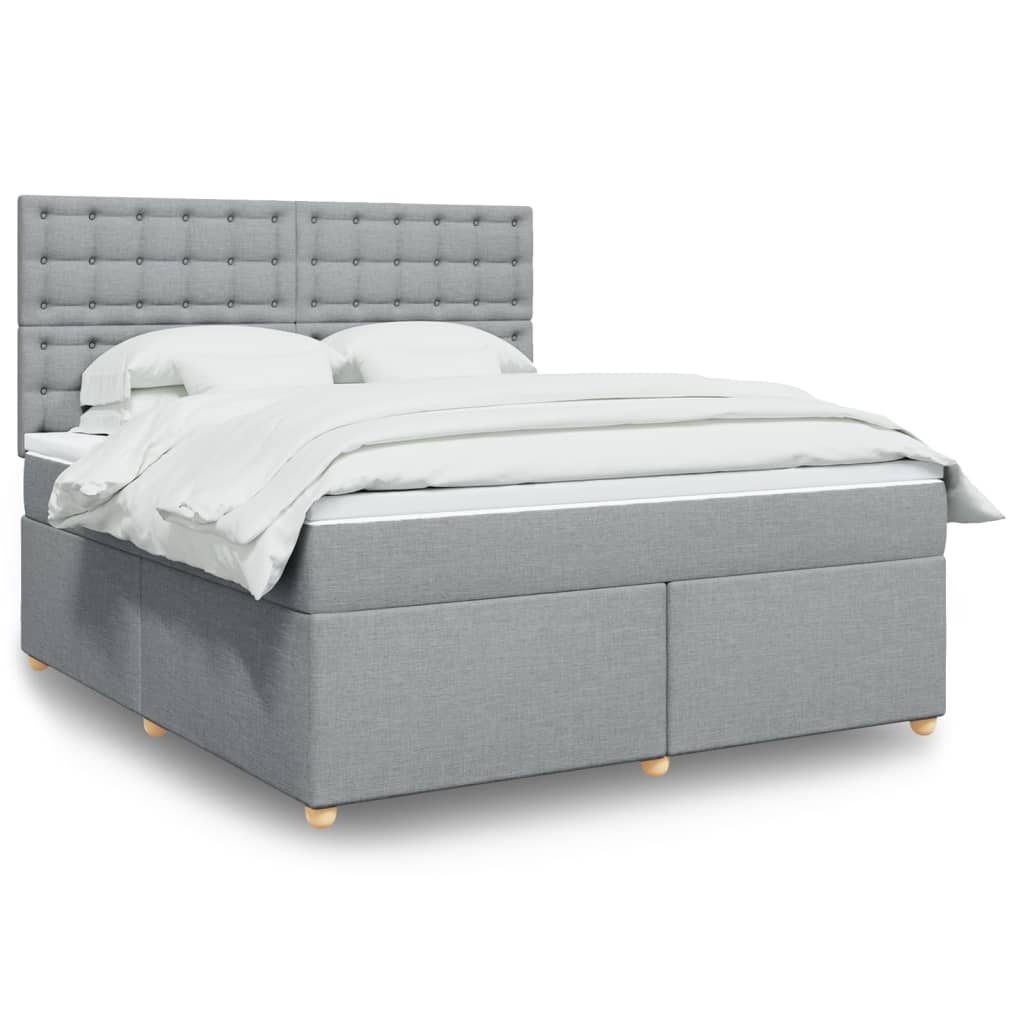 Boxspring met matras stof lichtgrijs 180x200 cm is nu te koop bij PeponiXL, paradijselijk wonen!