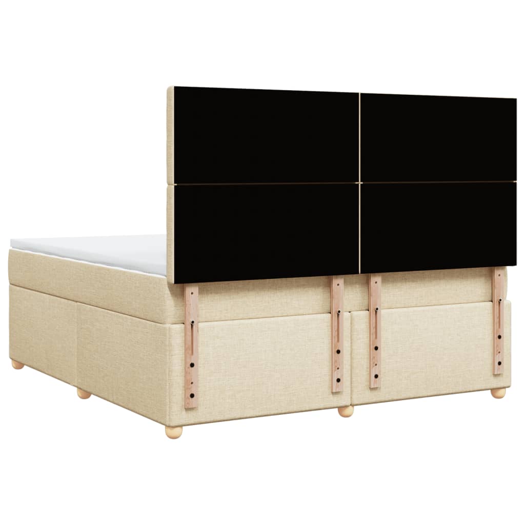 Boxspring met matras stof crèmekleurig 180x200 cm is nu te koop bij PeponiXL, paradijselijk wonen!