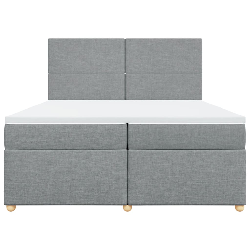 Boxspring met matras stof lichtgrijs 200x200 cm is nu te koop bij PeponiXL, paradijselijk wonen!