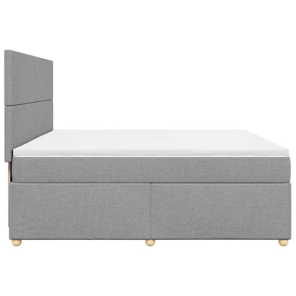 Boxspring met matras stof lichtgrijs 200x200 cm is nu te koop bij PeponiXL, paradijselijk wonen!
