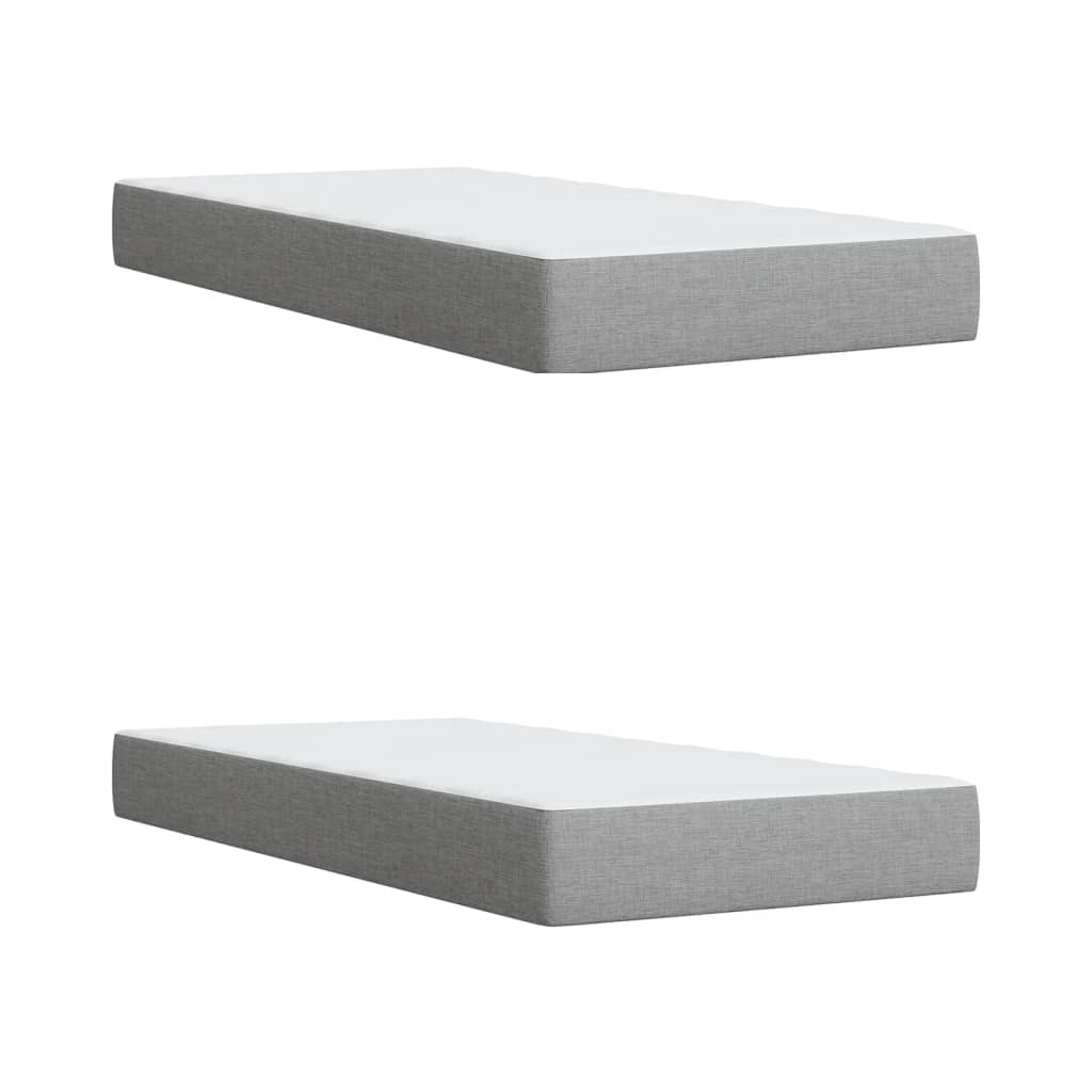 Boxspring met matras stof lichtgrijs 200x200 cm is nu te koop bij PeponiXL, paradijselijk wonen!
