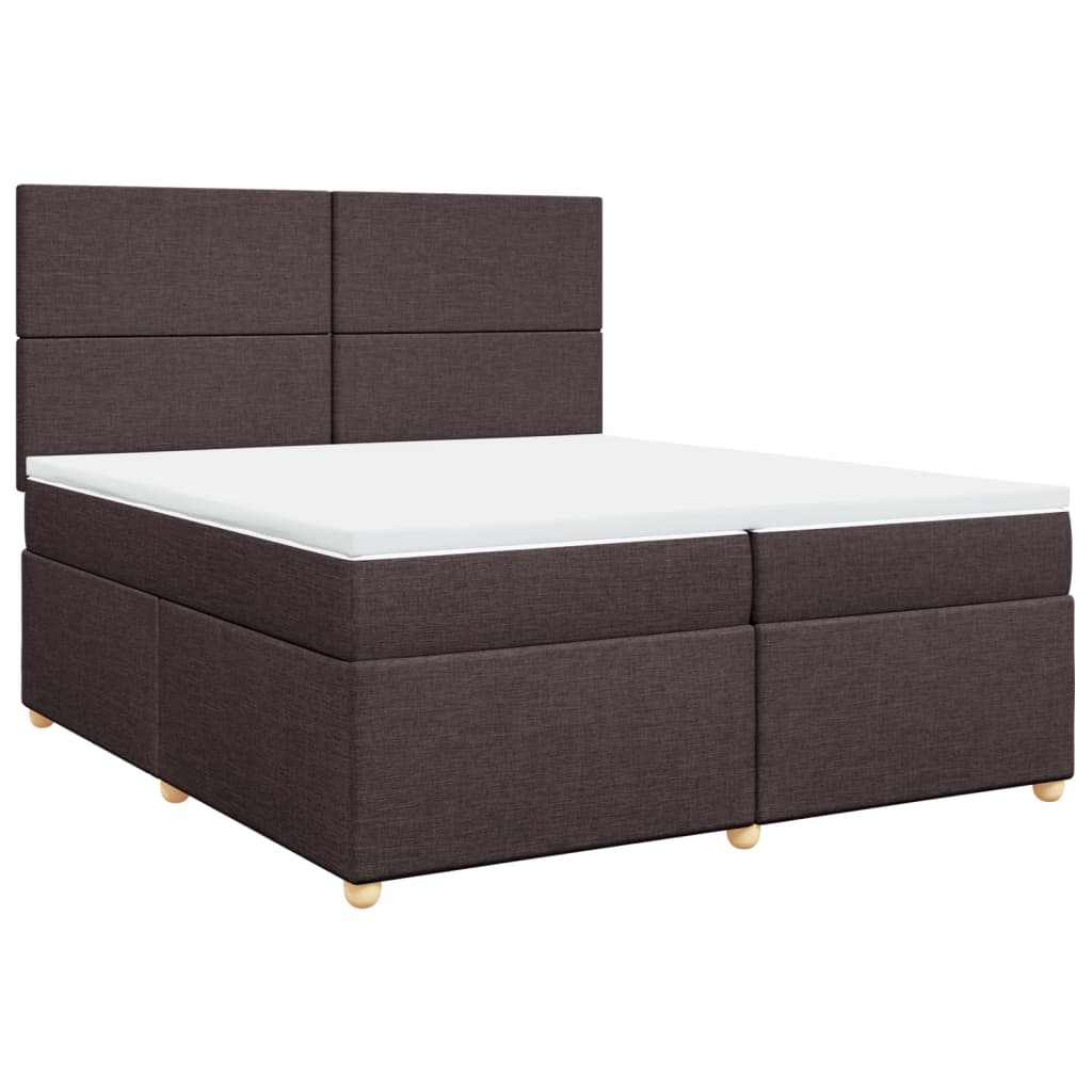 Boxspring met matras stof donkerbruin 200x200 cm is nu te koop bij PeponiXL, paradijselijk wonen!