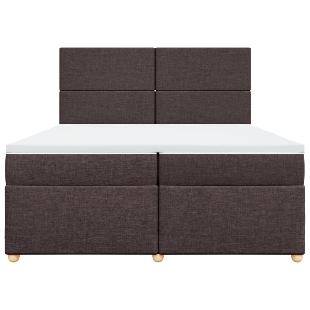 Boxspring met matras stof donkerbruin 200x200 cm is nu te koop bij PeponiXL, paradijselijk wonen!